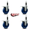 thumbnail image 2 of 5 Inch Solid Poly Swivel 1 Inch Expanding Stem Caster Set Total Lock Brake, 2 of 2