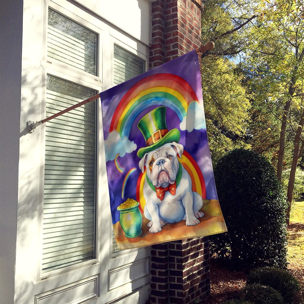English Bulldog St Patrick's Day House Flag 28 in x 40 in