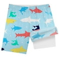 thumbnail image 2 of MEZZALL Boys Shark Printed Swimming Shorts With Lace Up High Waisted Loose Casual Swim Trunks Summer Beach Vacation Pool 5-6 Years Comfort Kids Wear, 2 of 5