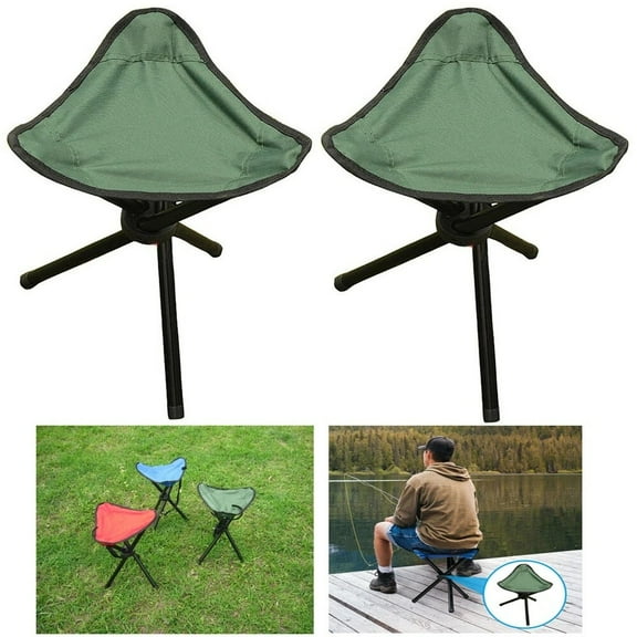 2 Pack Camping Stool Portable Collapsible Lightweight Tripod Seats for Fishing