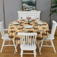 thumbnail image 2 of Yellow Buffalo Mountain Pattern Round Tablecloth 60"x60",Wrinkle Wipeable Table Cloth for Kitchen Dining Room Picnic Patio Party, 2 of 6