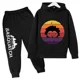 thumbnail image 3 of Conjunto de sudadera con capucha y pantalones de polar para niños, conjunto de 2 piezas, chándal, estampado de cabeza grande de Sasquatch furtivo, 3 of 5