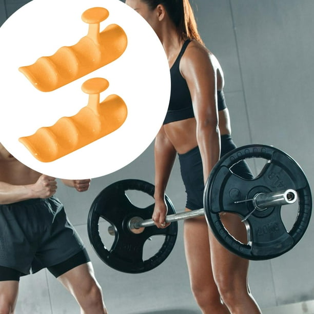 2x empuñaduras de levantamiento de pesas almohadillas sin deslizamiento prácticas ligeras, empuñaduras de gimnasia, protección de palma para ejercicio Naranja