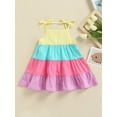 thumbnail image 4 of Bagilaanoe Toddler Baby Girl Summer Dress Contrast Color Sleeveless A-line Dresses 6M12M 18M 24M 3T Kids Casual Swing Sundress, 4 of 7