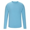 thumbnail image 5 of 50% Off Clear! Long Sleeve Tops for Men Solid Color Sunscreen Is Lightweight Breathable And Solid Color Long Sleeved Light Blue, L, 5 of 7