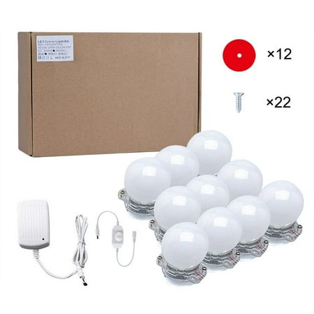 HURRISE LED Vanity Mirror Lights Lamp Kit Hollywood Style with Dimmable Light Bulbs for Makeup Vanity Table Set in Dressing