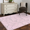 thumbnail image 4 of Pink Branches Area Rug 3x5 Washable Rug Non Slip Vintage Art Farmhouse Large Area Rug Indoor Floor Carpet for Entryway Bedroom Kitchen Living Room Home Office Dining Room Nursery, 4 of 8