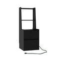 thumbnail image 3 of Miekor Furniture Nightstands Set of 2, with Charging Station, Smart Nightstand with Night Light, Modern Night Stand with Bookshelf, Bedside Tables with Storage Cabinet for Bedroom, Black MK6677, 3 of 8