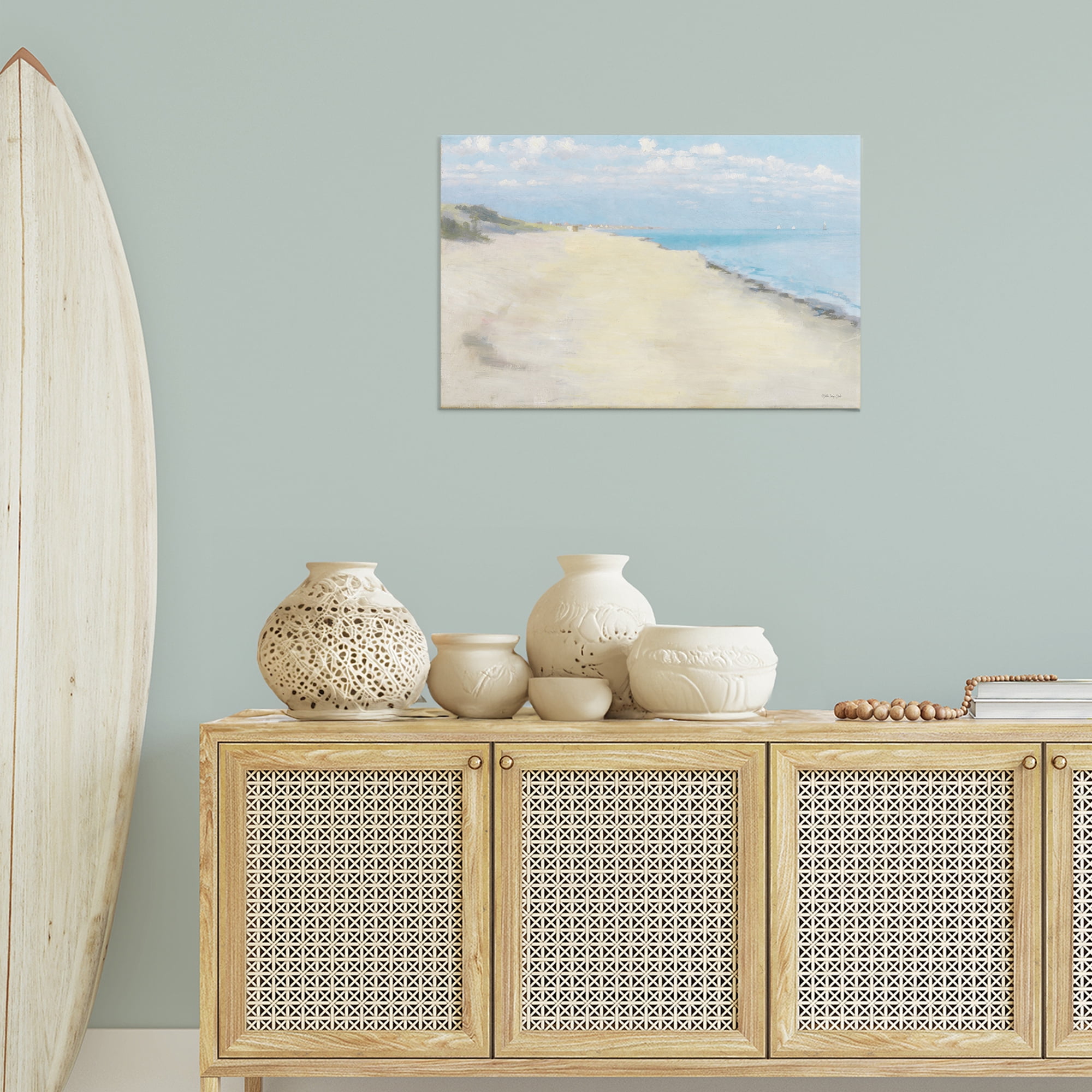 Stupell Industries Solemn Beach Tide Landscape & Nature Painting Wrapped Canvas Art Print Wall Art, 30 x 20