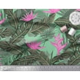 thumbnail image 2 of Soimoi Silk Fabric Floral & Leaves Tropical Decor Fabric Printed Yard 42 Inch Wide, 2 of 3