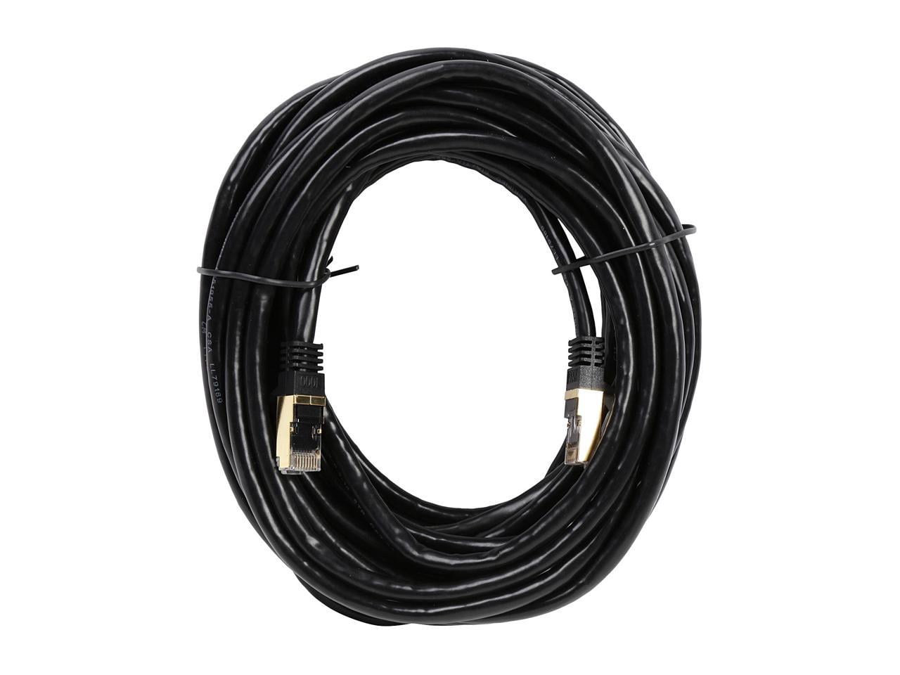 StarTech 25ft CAT6a Ethernet Cable - 10 Gigabit Shielded Snagless RJ45 100W PoE Patch Cord - 10GbE STP Network Cable with Strain Relief - Black - UL, TIA (C6ASPAT25BK)