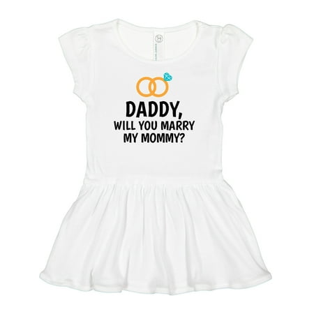 

Inktastic Daddy Will You Marry My Mommy with Rings for Proposal Gift Baby Girl Dress