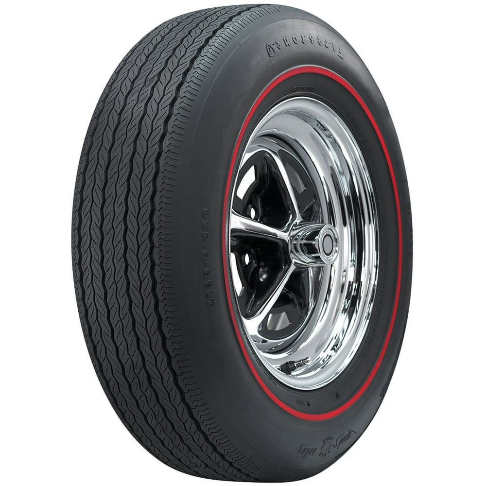 Coker Tire 55290 Firestone Wide Oval Tire GR7014 Redline Sidewall Radial