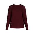 thumbnail image 2 of Time and Tru Women's and Women's Plus Waffle Stitch Sweater with Long Sleeves, Midweight, Sizes XS-4X, 2 of 5