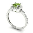 thumbnail image 2 of Clara Pucci 14K White Gold Solid Gold Peridot Halo Anniversary Ring for Women - 0.89 cttw Princess Cut, 2 of 8