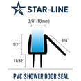 thumbnail image 2 of Frameless Shower Door Bottom Seal for 3/8 In. Thick Glass Doors – Stop Shower Leaks and Create a Water Barrier, 36 In., Clear Vinyl (2-Pack), 2 of 6