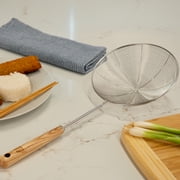 Joyce Chen Deluxe Kitchen Spider Strainer Stainless Steel 7-Inch Wire Basket with Heat-Resistant Wood Handle
