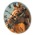 thumbnail image 3 of Designart 'Close Up Portrait of A Brown Horse' Farmhouse Wood Wall Clock, 3 of 5