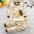 thumbnail image 4 of Cethrio Boys Cotton Pajama Sets, Long Sleeve Graphic 2 PC Crewneck Boys' Sleepwear Coffee Size 1-2 T, 4 of 4