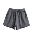 thumbnail image 3 of ZGRBOU Womens Sweat Shorts High Waisted Drawstring Cotton Linen Shorts Casual Summer Comfy Lounge Shorts with Pockets, 3 of 4