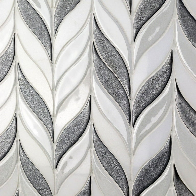 Divine Sprig Gunmetal 11.75 in. x 10.5 in. Marble and Ceramic Mosaic Tile (0.86 Sq. Ft.) Divine Sprig Gunmetal 11.75 in. x 10.5 in. Marble and Ceramic Mosaic Tile (0.86 Sq. Ft.)
