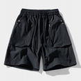 thumbnail image 2 of Big & Tall Men's Cargo Shorts Quick Dry 8" Inseam Knee Length Elastic Waist Drawstring Utility Short Pants with Zipper Pockets for Outdoor Hiking Fishing Golf, 2 of 9
