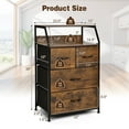 thumbnail image 2 of Gymax 2PCS 4 Drawer Dresser Tall Wide Storage Organizer Unit w/ Wooden Top Fabric Bins, 2 of 10