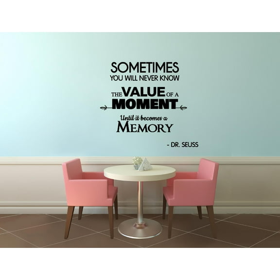 Until It Becomes A Memory Quote Positive Life Motivation Inspiration Quotes Saying Wall Art Sticker Designs Vinyl Stickers For Home House Walls Rooms Windows Bedroom Decoration Size (20x18 inch)