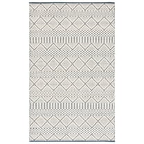 SAFAVIEH Natura Andy Geometric Wool Area Rug, Ivory/Blue, 3' x 5'