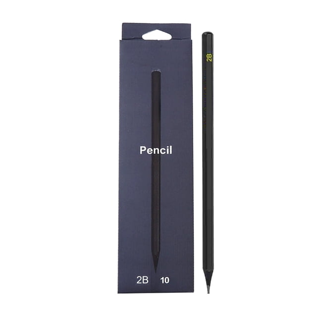 Pisexur Batería de cocina Lápiz de madera negro grueso para estudiantes de primaria, 10 unidades, corrección de postura y protección ocular, HB/2 B, caligrafía y dibu para la cocina del hogar
