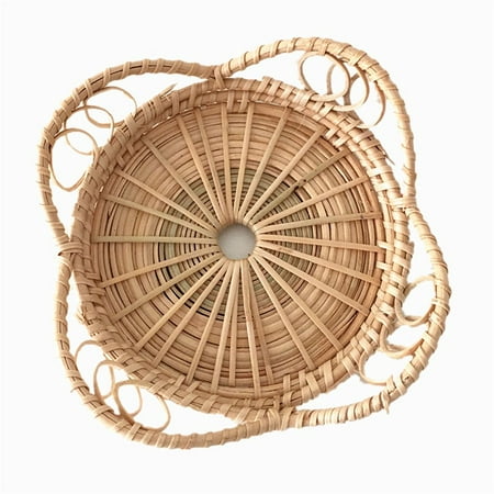 

HLONK Internet Celebrity Ins Rattan Coaster Hand-woven Coaster Insulation Mat Bamboo Coaster Mat Tea Mat Placenta Mat