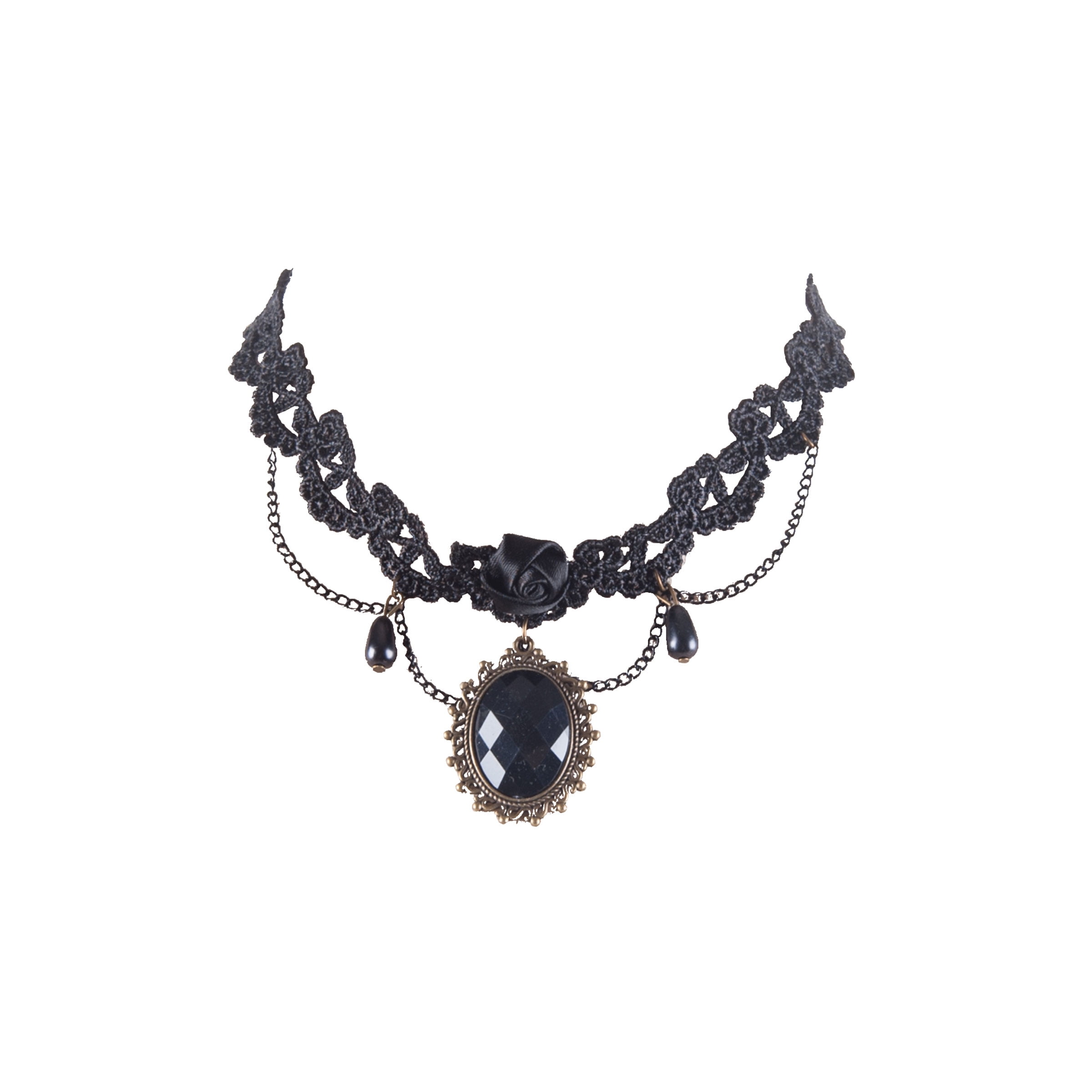 Black Jewel \u0026 Lace Halloween Choker 