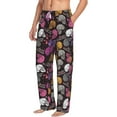 thumbnail image 2 of Uemuo Halloween Skeleton Pattern Men's Wide Leg Palazzo Lounge Pants with Pockets Light Weight Loose Comfy Casual Pajama Pants-Small, 2 of 9