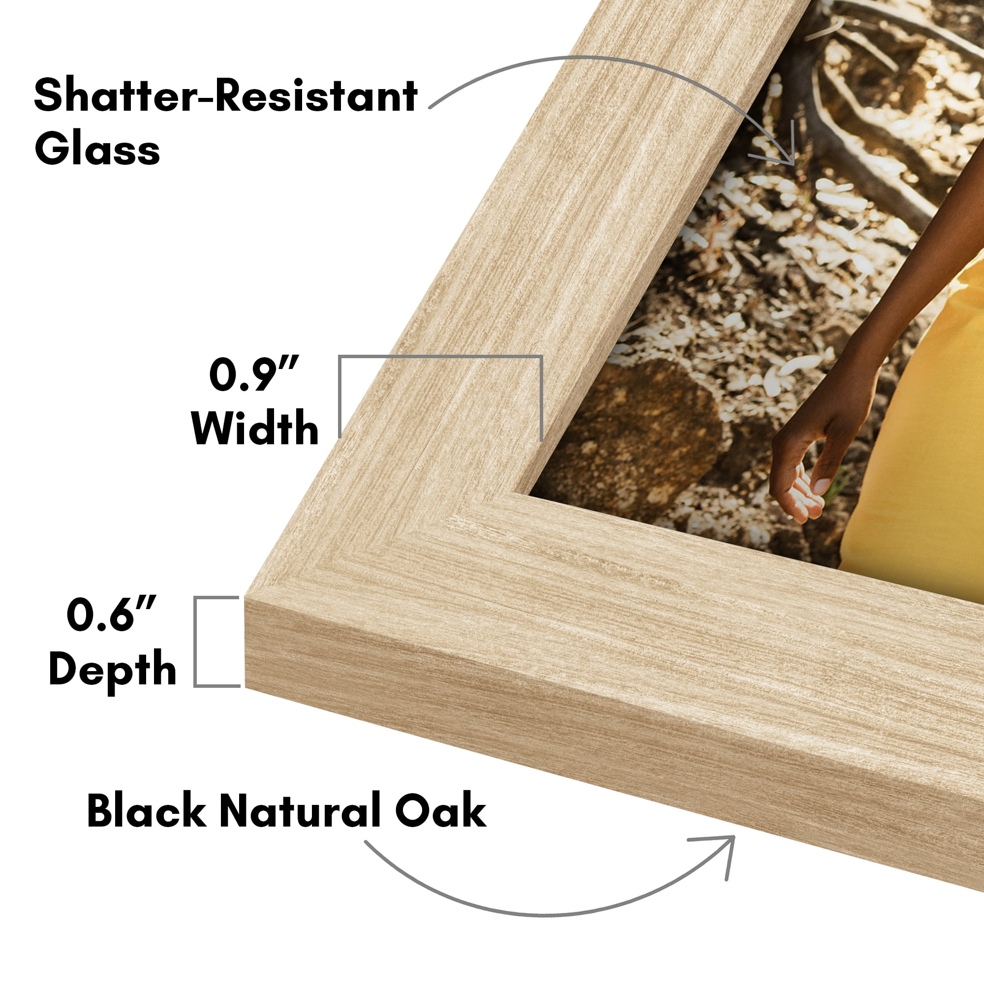 Americanflat 8x10, 5x7, 4x6 Picture Frame with Shatter-Resistant Glass 10 Pack Frames Gallery Wall - Dark Oak