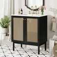 thumbnail image 5 of Harper & Bright Designs 30" Rattan Bathroom Floor Cabinet with Sink, Bathroom Vanity Sink Combo with Storage, Black, 5 of 18