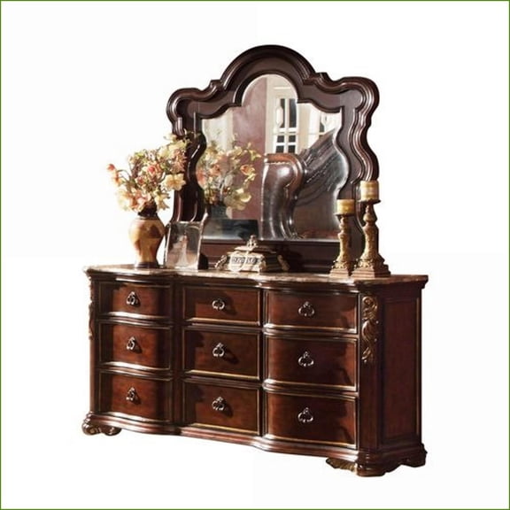 Dressers Traditional Wood 9-Drawer Dresser Dark Walnut | Walnut Brown | Wood