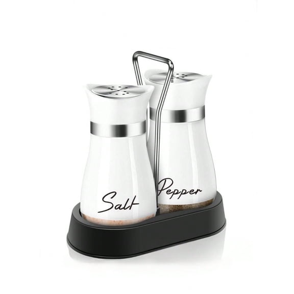 4oz Seasoning Bottle Set, Salt & Pepper Shakers with Holder, 2-Piece