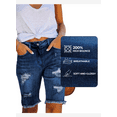 thumbnail image 3 of DOKOTOO Womens Bermuda Jean Shorts with Pockets Distressed Ripped Denim Bermuda Shorts Blue Size 8, 3 of 9