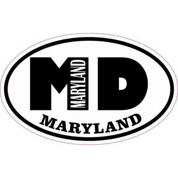 4in x 2.5in Oval MD Maryland Sticker