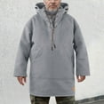 thumbnail image 2 of Sweat à Capuche Col Montant Rétro pour Hommes Coupe Ample Décontractée Style Business Manches Longues Couleur Unie, 2 of 7
