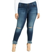 William Rast Womens Plus Denim Lets Roll Wash Skinny Jeans Blue 20W