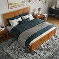 thumbnail image 3 of AFI Charlotte King Wood Low Profile Platform Bed with Matching Footboard, Light Toffee, 3 of 12