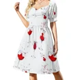 thumbnail image 1 of Vestido de manga corta con copa de vino tinto, vestidos de noche, vestidos de verano, vestidos para mujer, vestidos formales para ocasiones especiales., 1 of 7