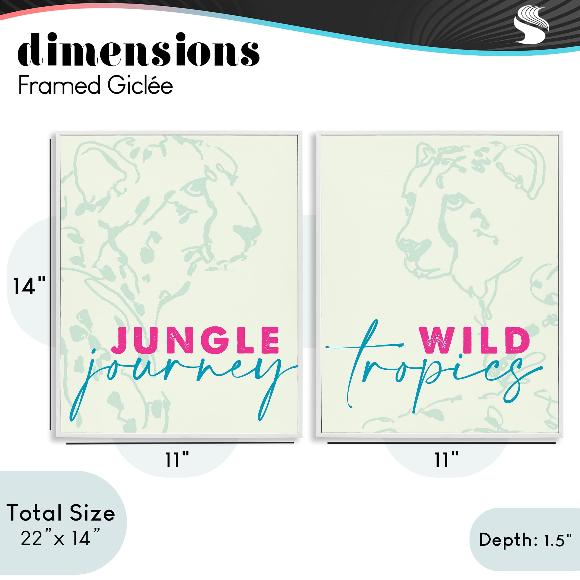 Stupell Industries Wildlife Phrases Cheetahs 2 Piece White Framed Giclee Art Set, design by Lanie Loreth