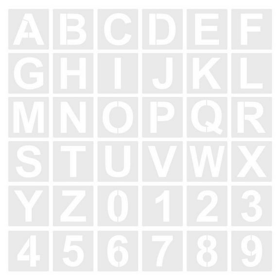 siubich 3 Inch Letter Stencils and Numbers, 36 Pcs Alphabet Stencils Reusable Plastic Drawing Templates Kits for Painting on Wood, Wall, Canvas, Chalkboard, Signage (A)