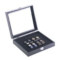 thumbnail image 6 of Coward Ring Display Case, Cufflinks Organizer Box with Transparent Lid, 42 Slots Ring Storage Display Jewelry Holder Black Velvet, 6 of 8
