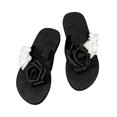 thumbnail image 5 of IEMIEMIEM Women's Platform Flip Flops Floral Wedge Sandals Comfortable Soft Cushion Slip on Summer Beach Vacation Thong Indoor Outdoor Walking Shoes Black 8.5 Wide, 5 of 6