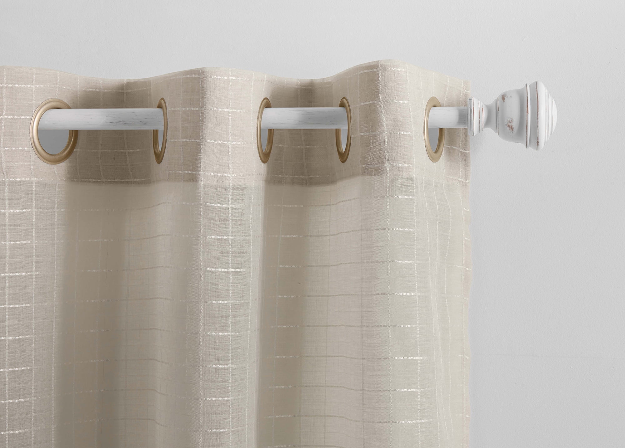 Mainstays 3/4" White Faux Wood Urn Single Curtain Rod Set, 25-84"