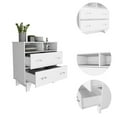 thumbnail image 4 of DEPOT E-SHOP Stamford Two Drawer Dresser, Four Legs, Two Open Shelves, Countertop-White, For Living Room, 4 of 5