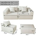 thumbnail image 2 of Modular Sectional Sofa Couch,Oversized Cloud with Deep Seat Couches,Boneless Compression Foam Sofa with Pillows for Living Room/Apartment/Bedroom (White, Ottoman), 2 of 7